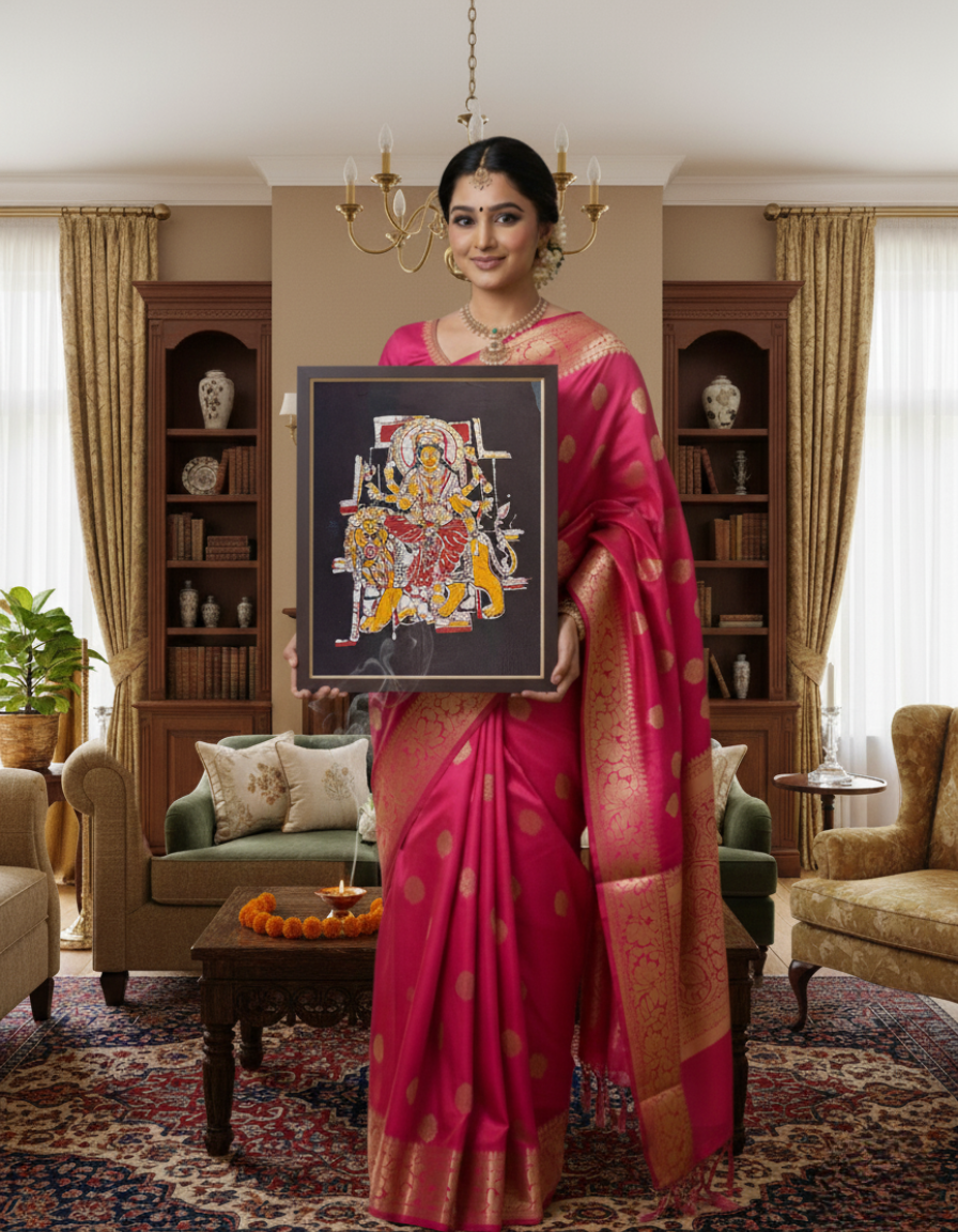 Durga Devi Wall Décor – The embodiment of strength, grace, and divine protection