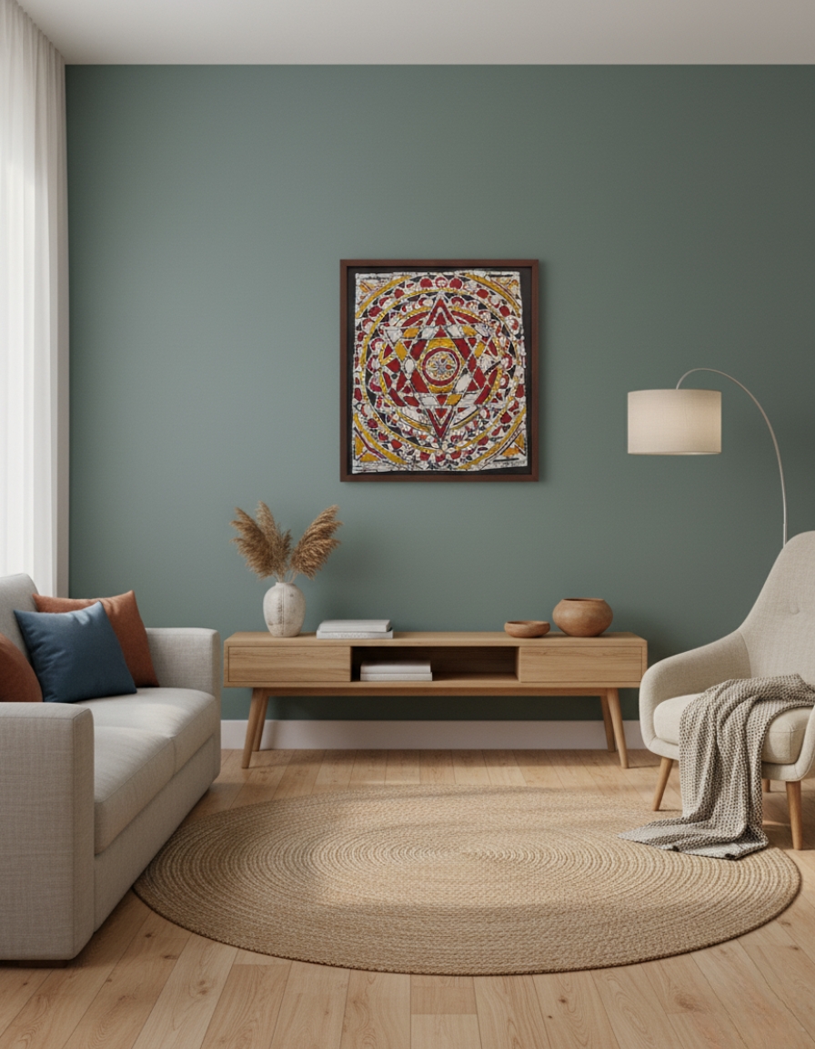 Sacred Mandala Batik Art – A cosmic wheel of balance, radiance, and inner awakening